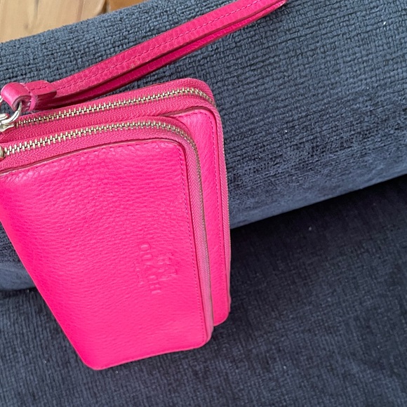 Coach Fuchsia Leather Wristlet - Picture 5 of 9
